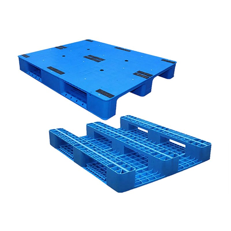 Recyclable European-Style Reinforced Ventilated Heavy-Duty Floor Plastic Pallet, 100 X 1200 X 150 Mm, Large, With 8 Steel Pipes Pallet Series